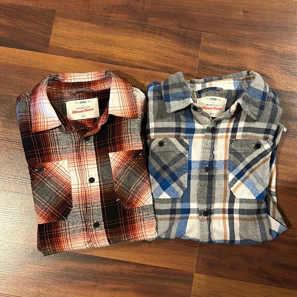 Two Urban Pipeline Boys Flannel Shirts